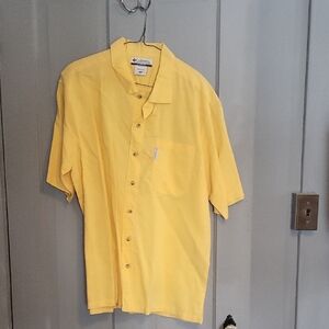 Columbia Men's Casual Yellow Button Down Shirt